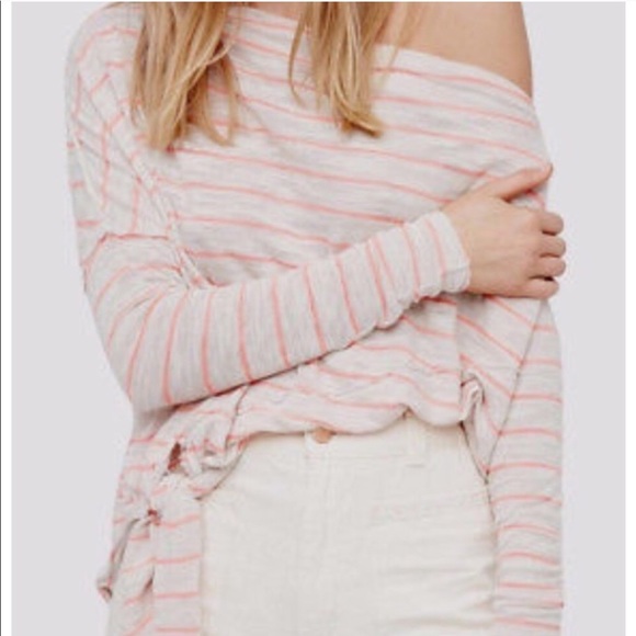 NWT Free People One Shoulder Striped Knot Top - Picture 2 of 5